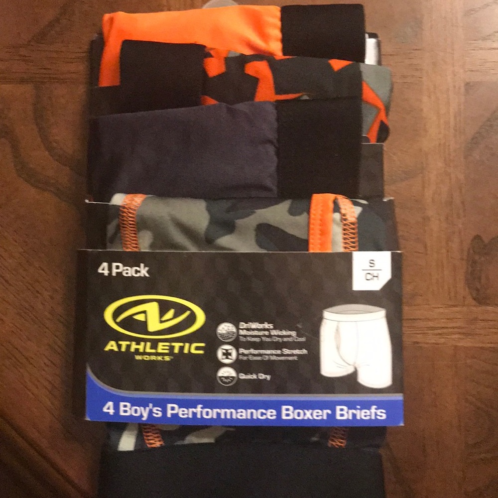 Athletic works for boys performance boxer briefs